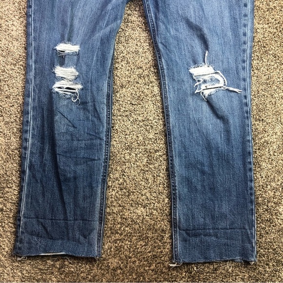 Old Navy Women’s Blue Distressed Denim Mid Rise Boyfriend Jeans Size 16 - Picture 5 of 14